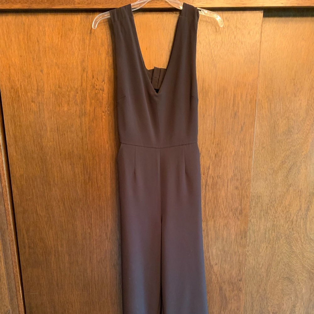 Forever 21 v-neck, open back black jumpsuit